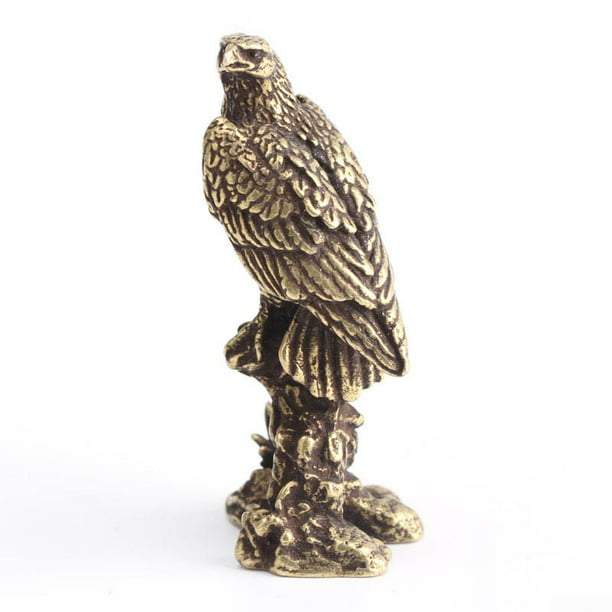 Vintage Eagle Ornament Copper Bird Display Statue Home Office Desk Decoration